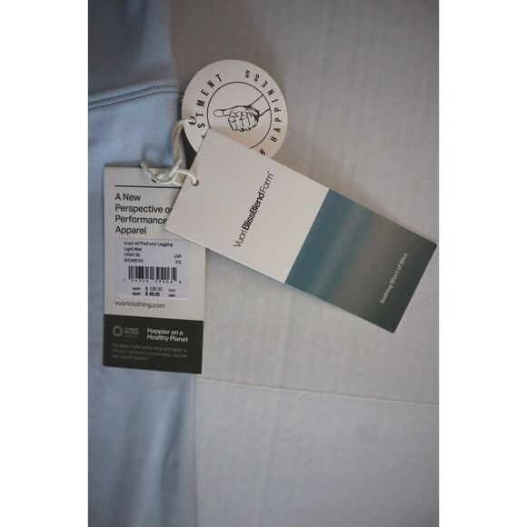 Vuori VW4130 Women's Sz XS Light Mist Blue AllTheForm Performance 7/8 Leggings - Picture 5 of 12